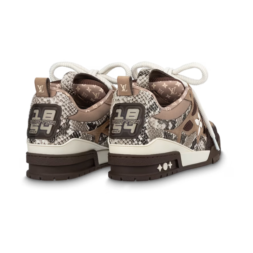 Pkkicks God Batch LOUIS VUITTON Skate Sneaker Brown Snakeskin