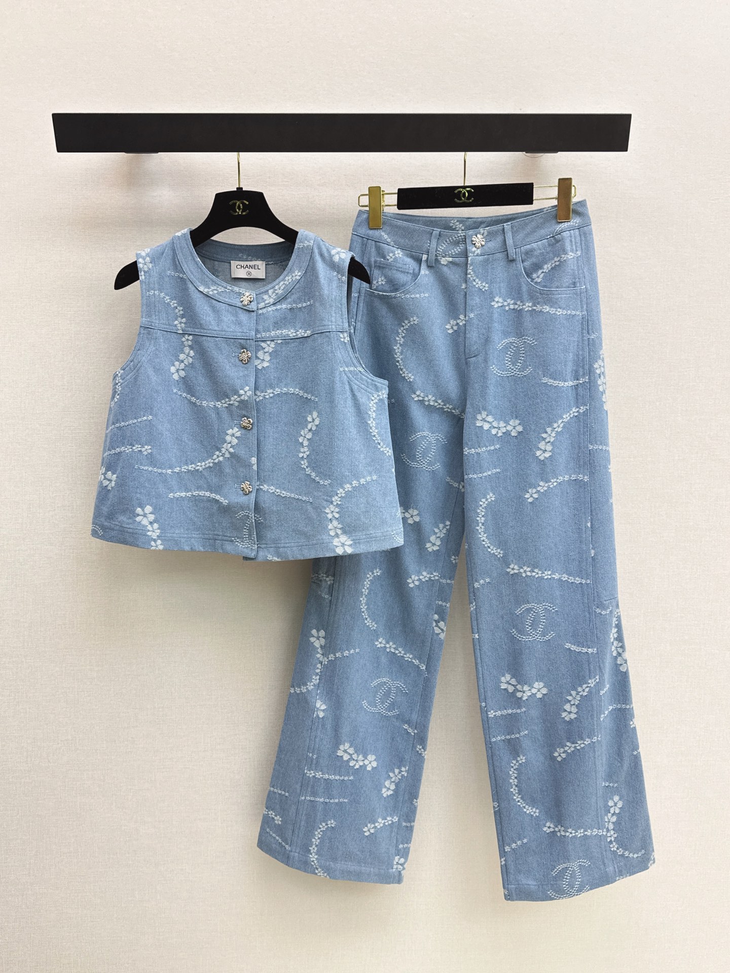 Chan New Printed Denim Set