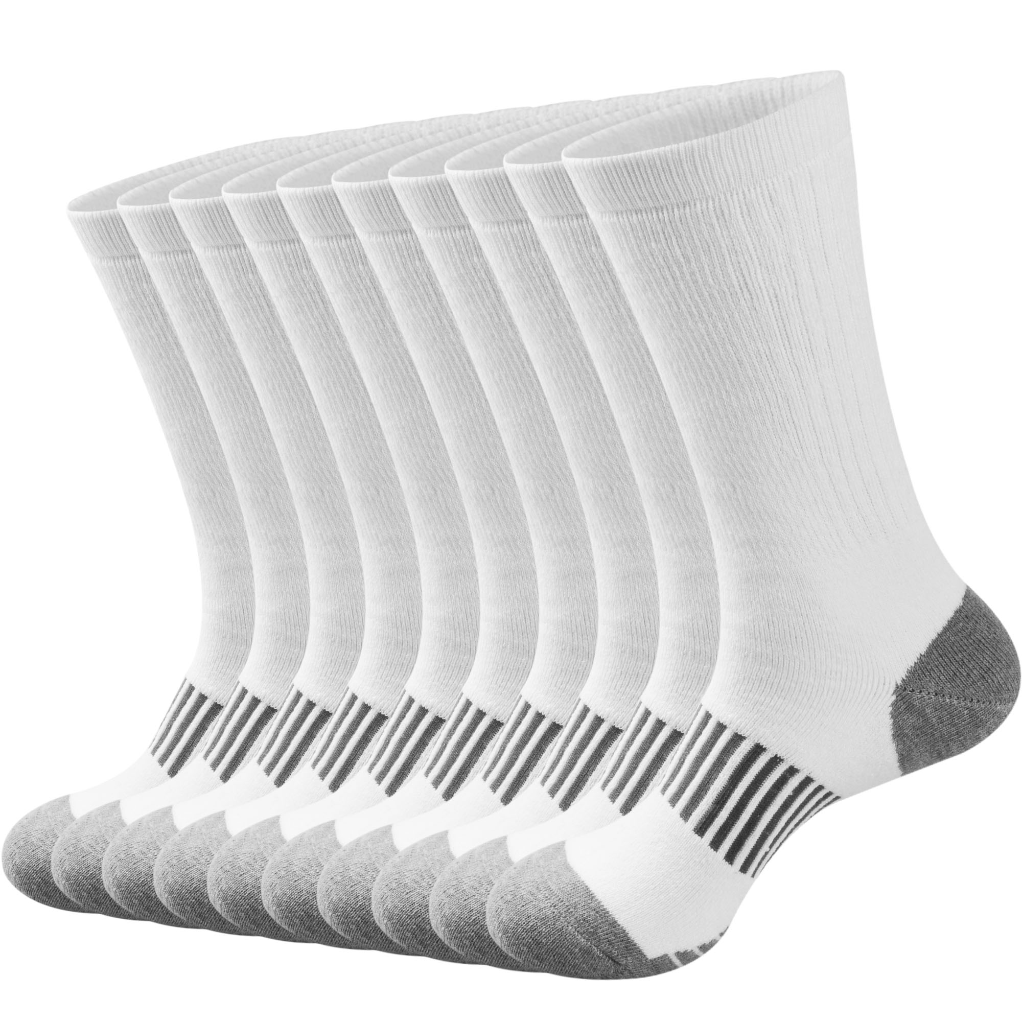 Men's work boots, sports running socks, moisture wicking heavy-duty cushioning mid tube socks, multiple pairs