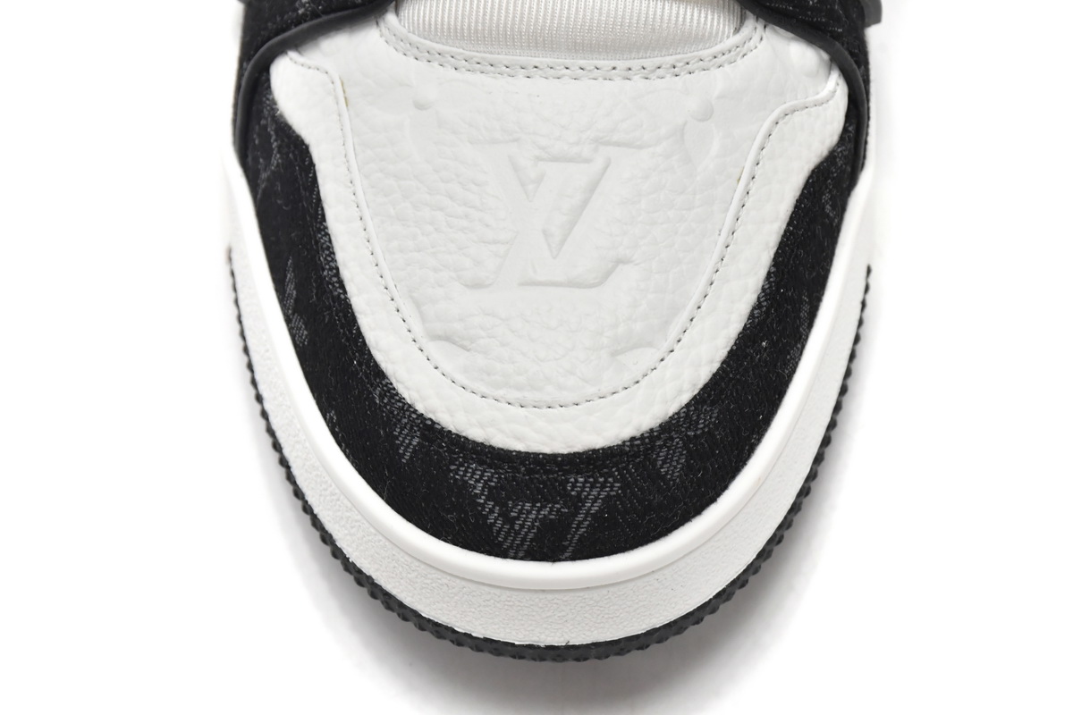 Pkkicks God Batch LOUIS VUITTON Trainer Black And White Cloth Cover VL1202