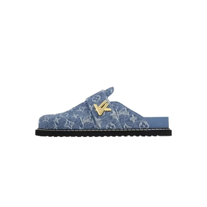 Pkkicks God Batch Louis Vuitton LV Cosy Comfort Mule Blue 1AGVOQ