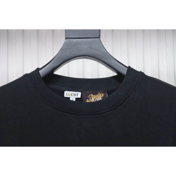 Loewe Hollowed-out Smiling Round-neck Hoodie Black