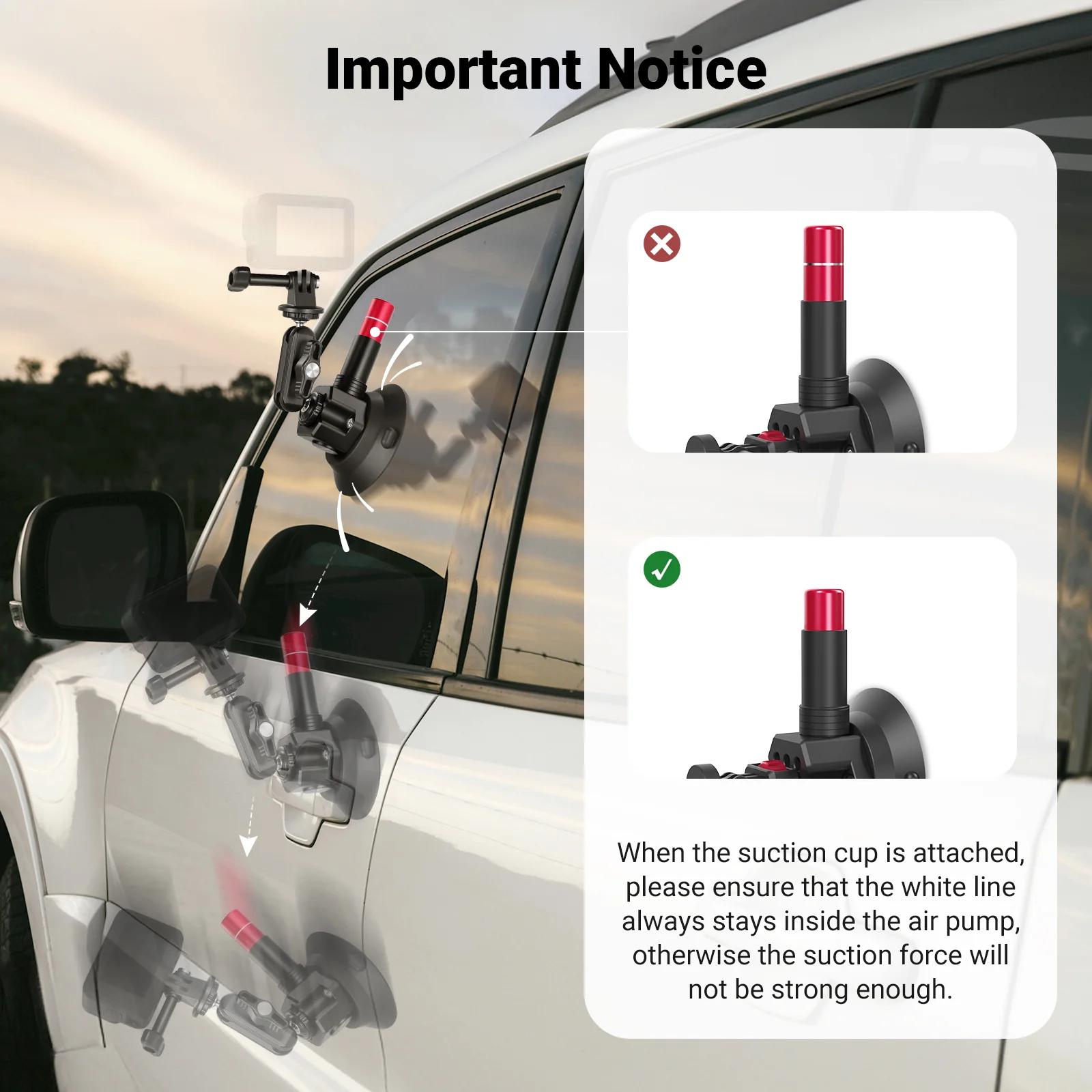 CA065 Triple Suction Cup Car Mount