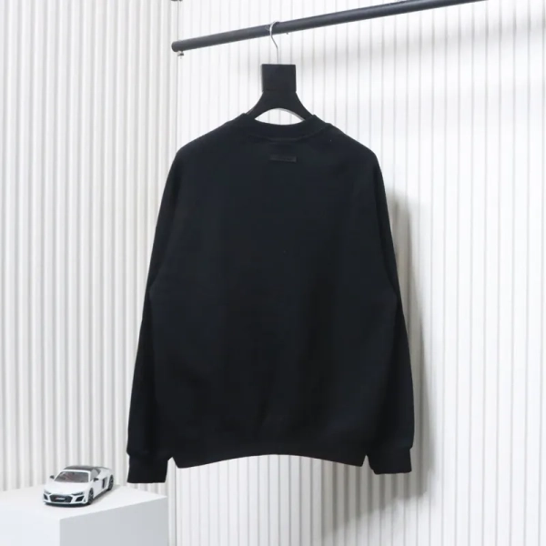 Fear of God FOG double line 24FW FG letter round neck black hoodie