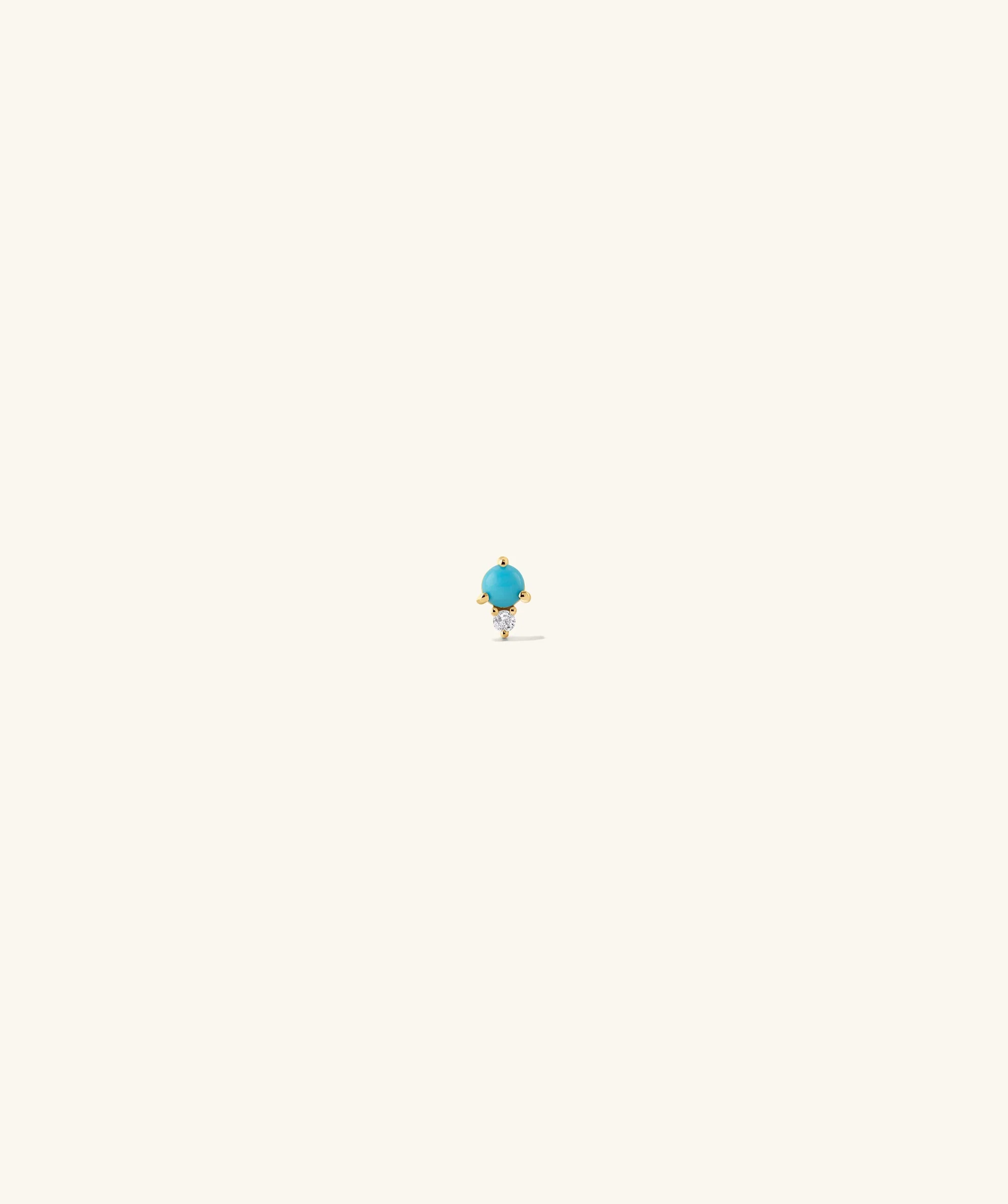 Piercing Studio - Single Turquoise Diamond Droplet Flat Back Stud