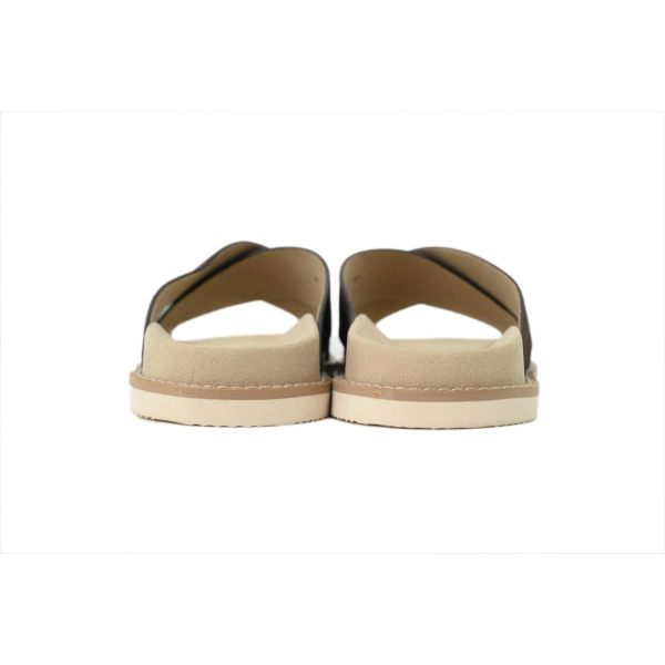 Brunello Cucinelli Suede Crisscross Slides Coffee