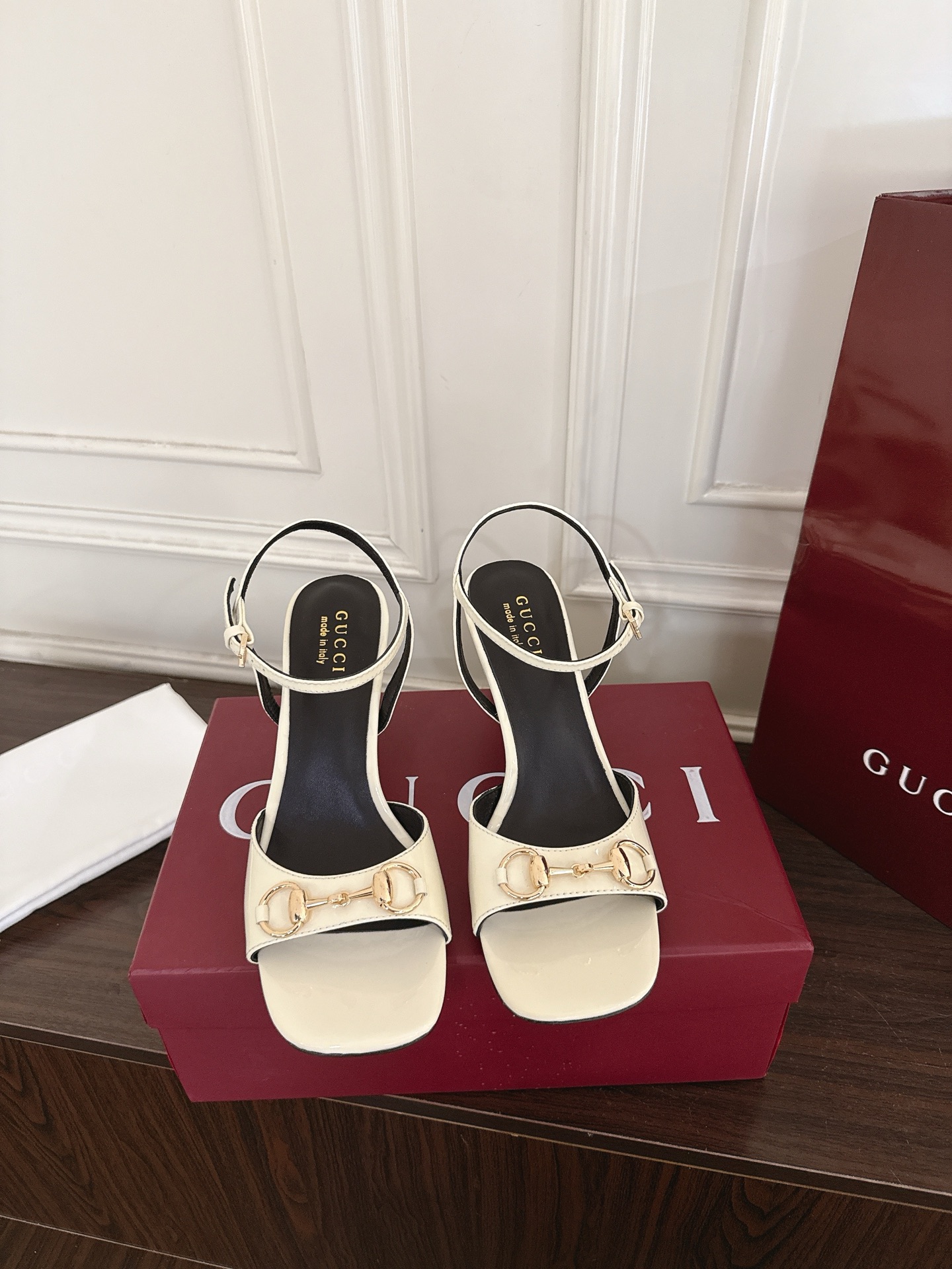Guc NEW Crystal mesh series high-heeled sandals