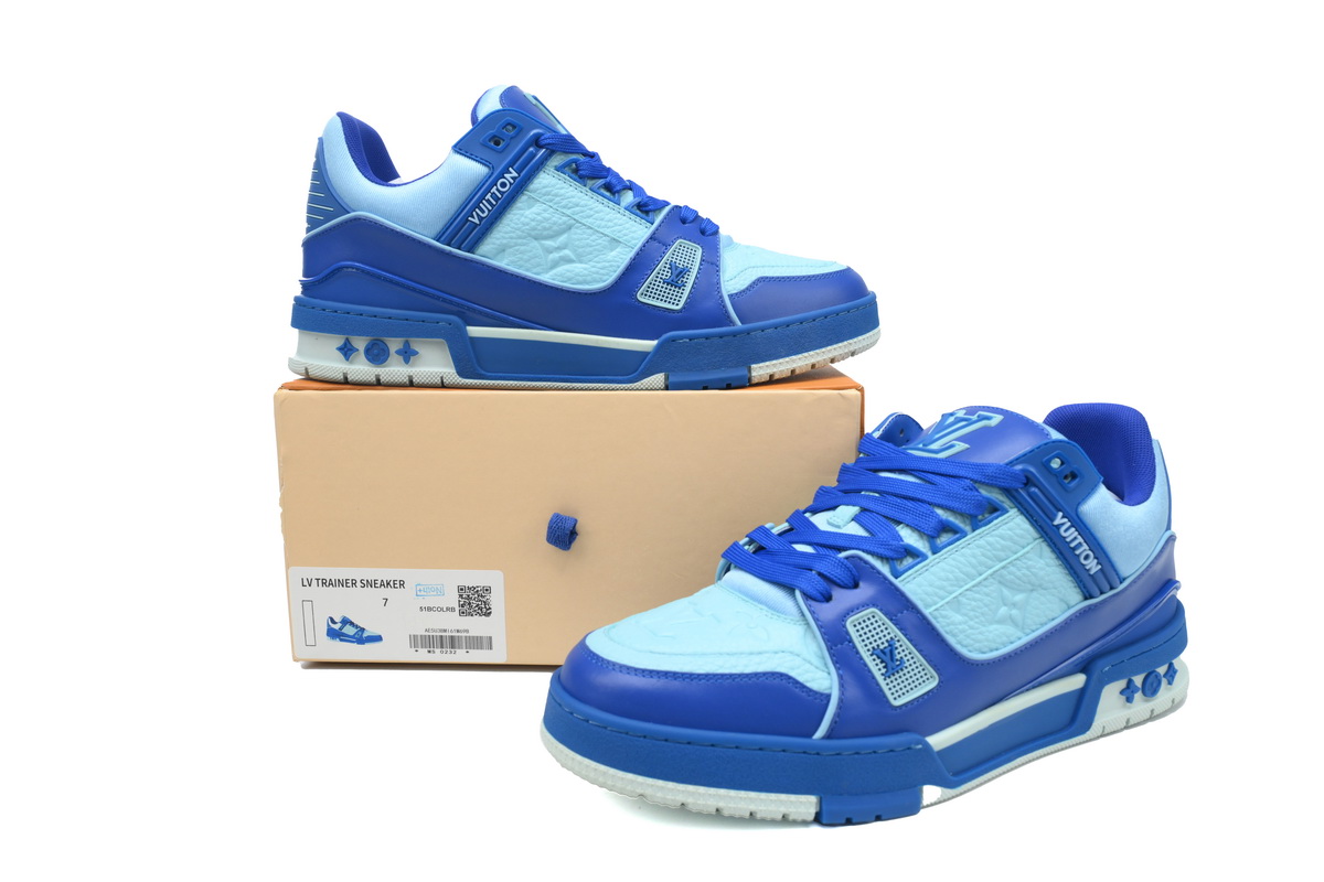 Pkkicks God Batch LOUIS VUITTON Trainer White Blue