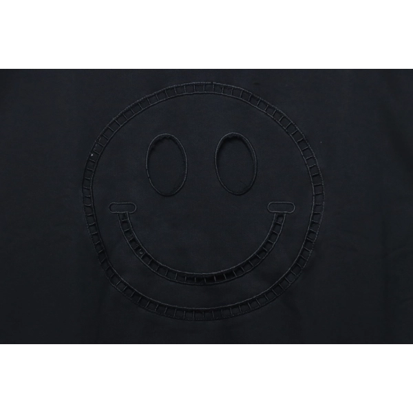Loewe Hollowed-out Smiling Round-neck Hoodie Black