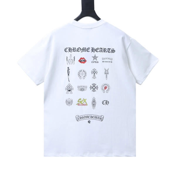 Chrome Hearts 26SS Multi-Element Collage Print Short-Sleeve T-Shirt white