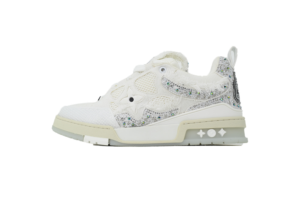 Pkkicks God Batch LOUIS VUITTON Silver White Diamond