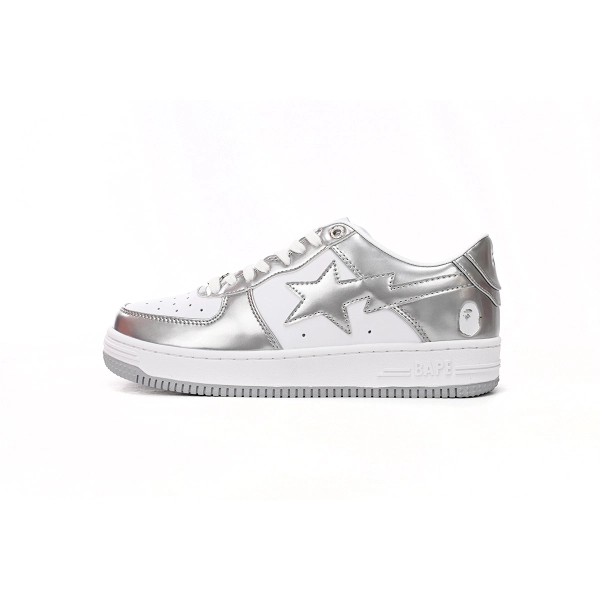 A Bathing Ape Bape Sta Low Silver 1H73 191 921