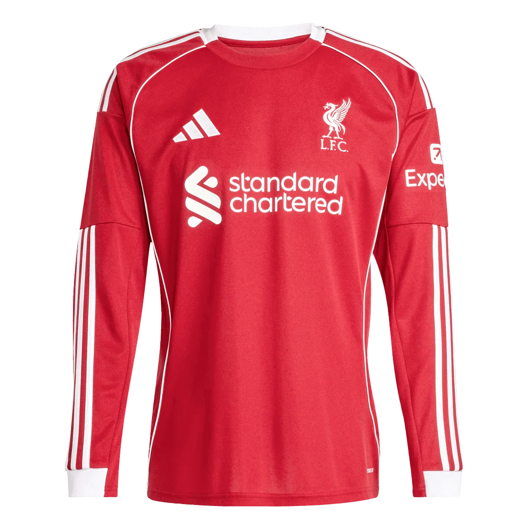 Liverpool Home Long Sleeve Soccer Jersey 2025/26