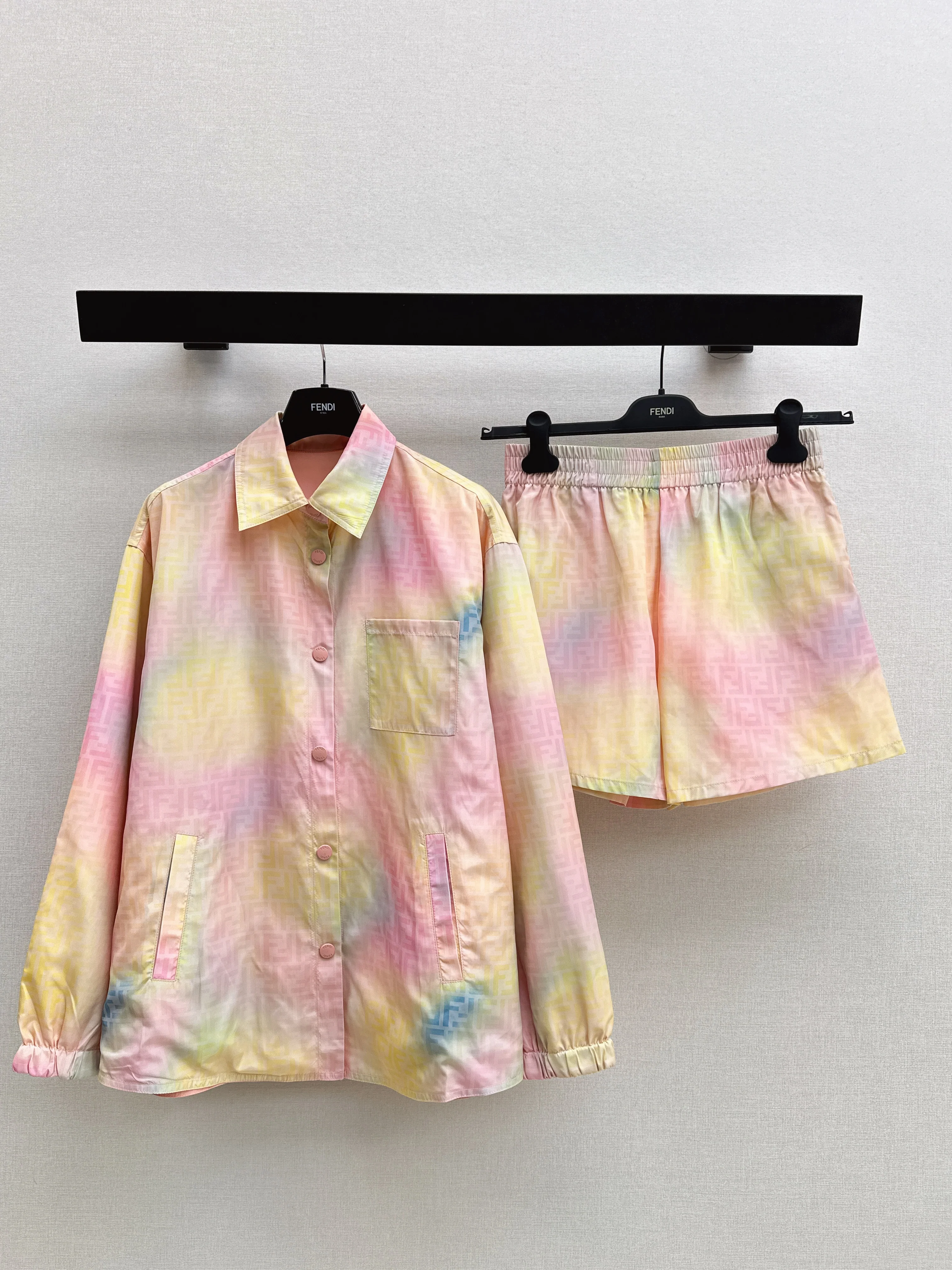 Fend NEW print shirts short outfit sets