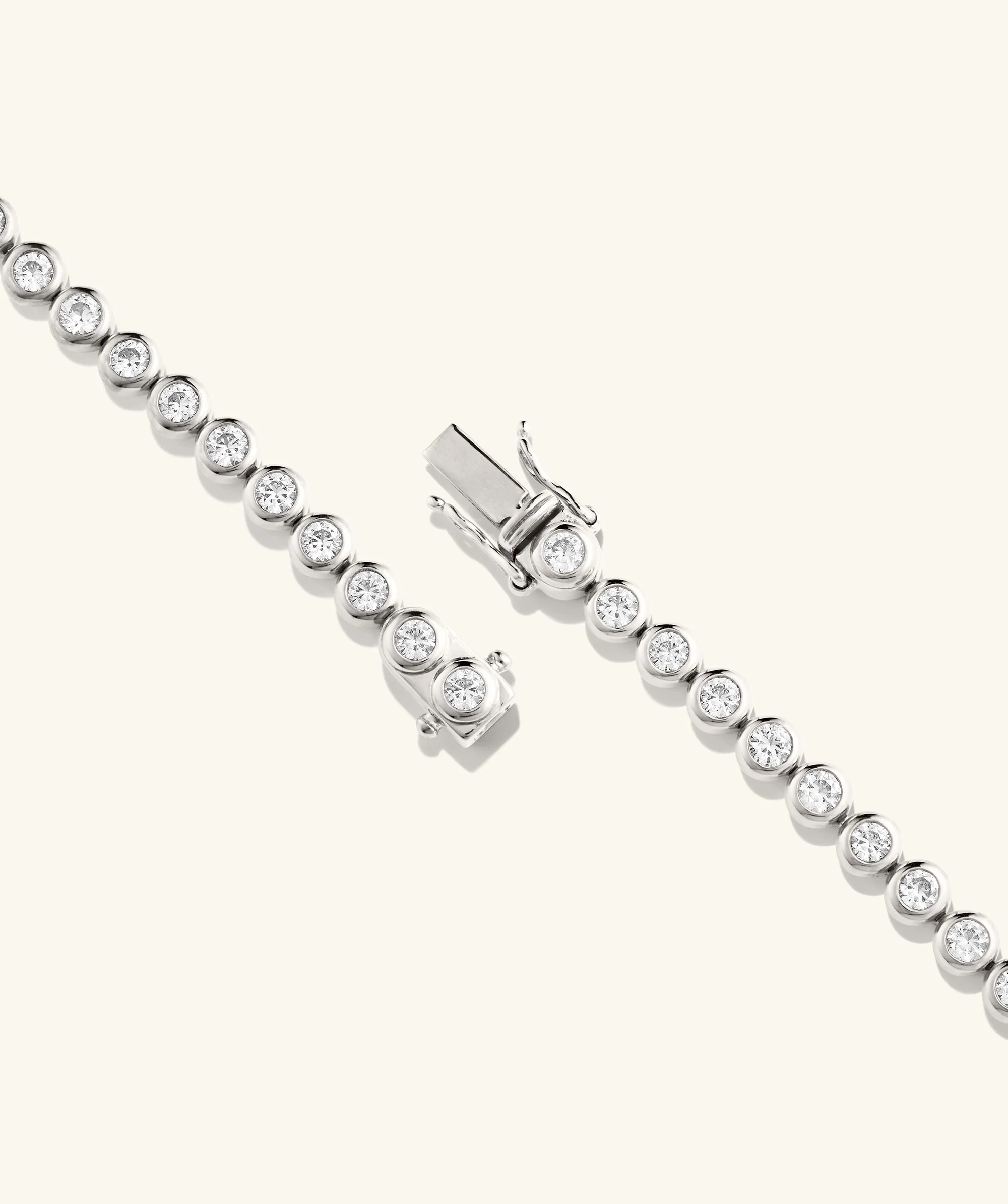 Zadie Bezel Lab Grown Sapphire Tennis Necklace