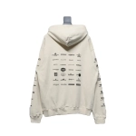 Balenciaga Clothes Logo Printed Hoodie Beige Cotton