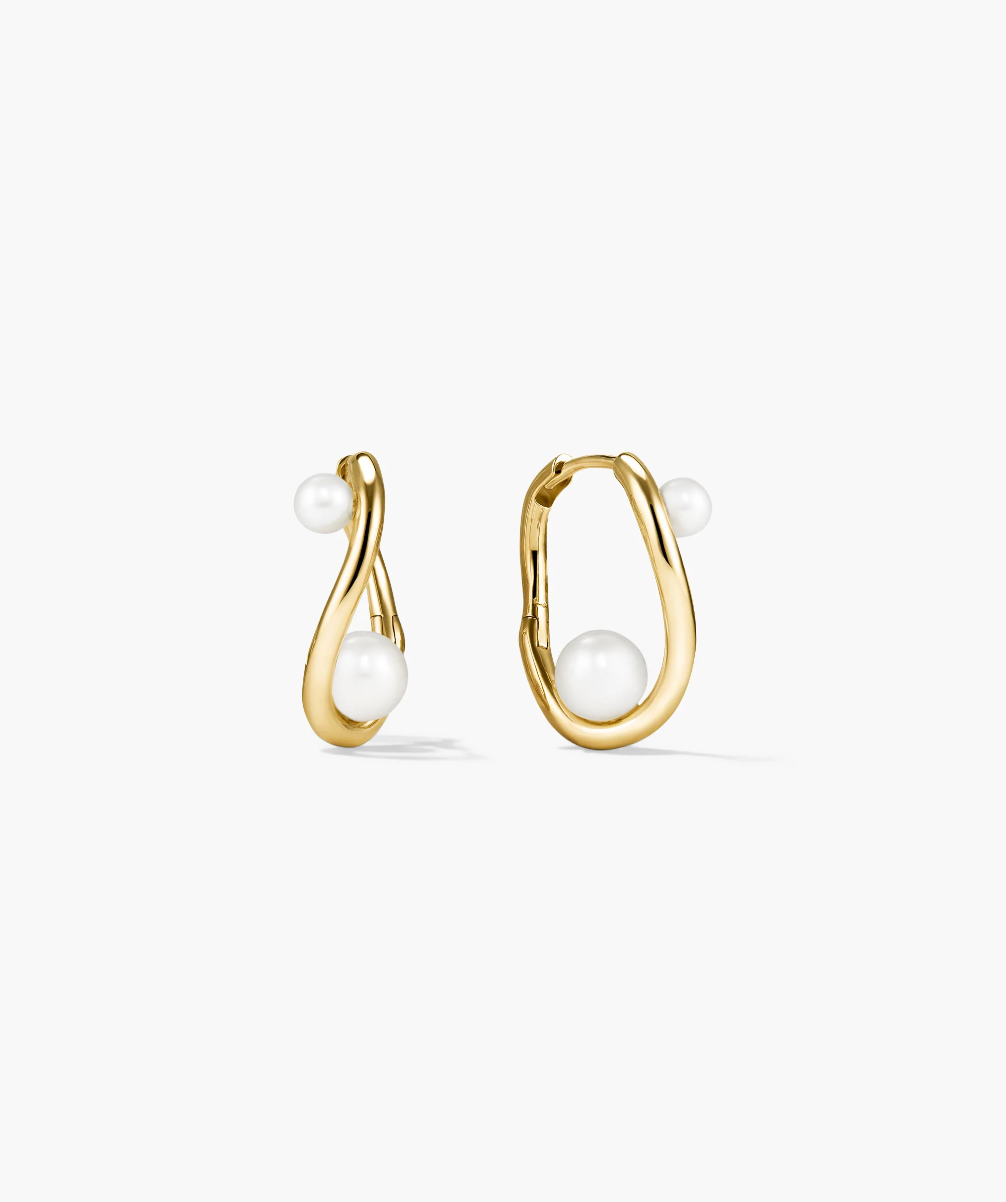 Dôme Figure Pearl Hoops