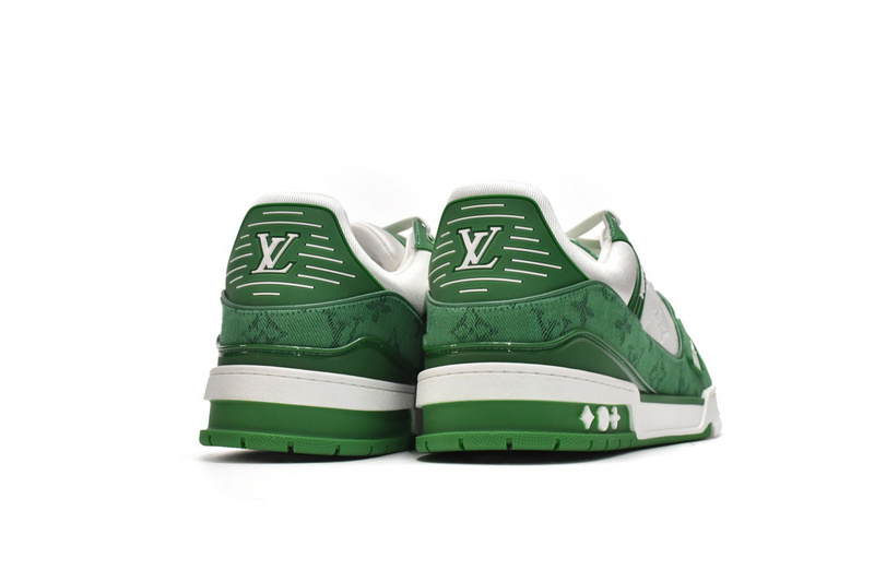 Pkkicks God Batch LOUIS VUITTON Trainer Green Cloth Surface VL1201