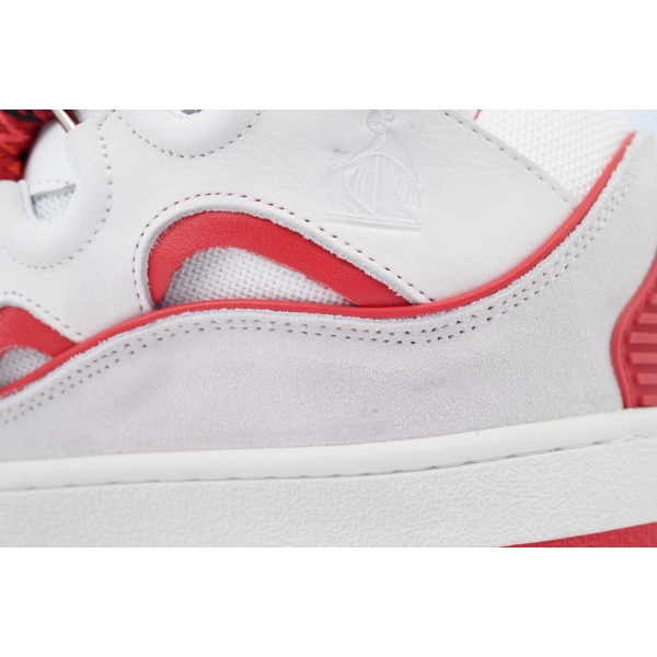 Lanvin Leather Curb White Red
