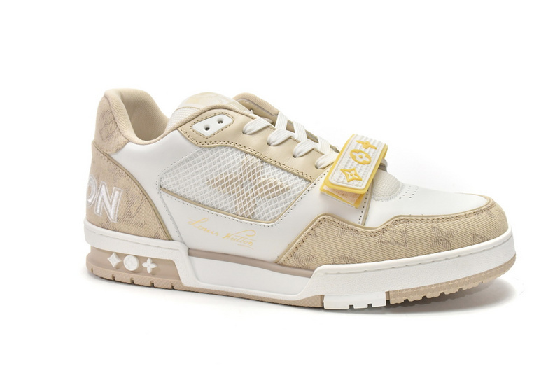 Pkkicks God Batch LOUIS VUITTON Trainer Beige Cloth Cover GO0220