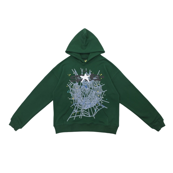 Sp5der Logo Hoodie Green