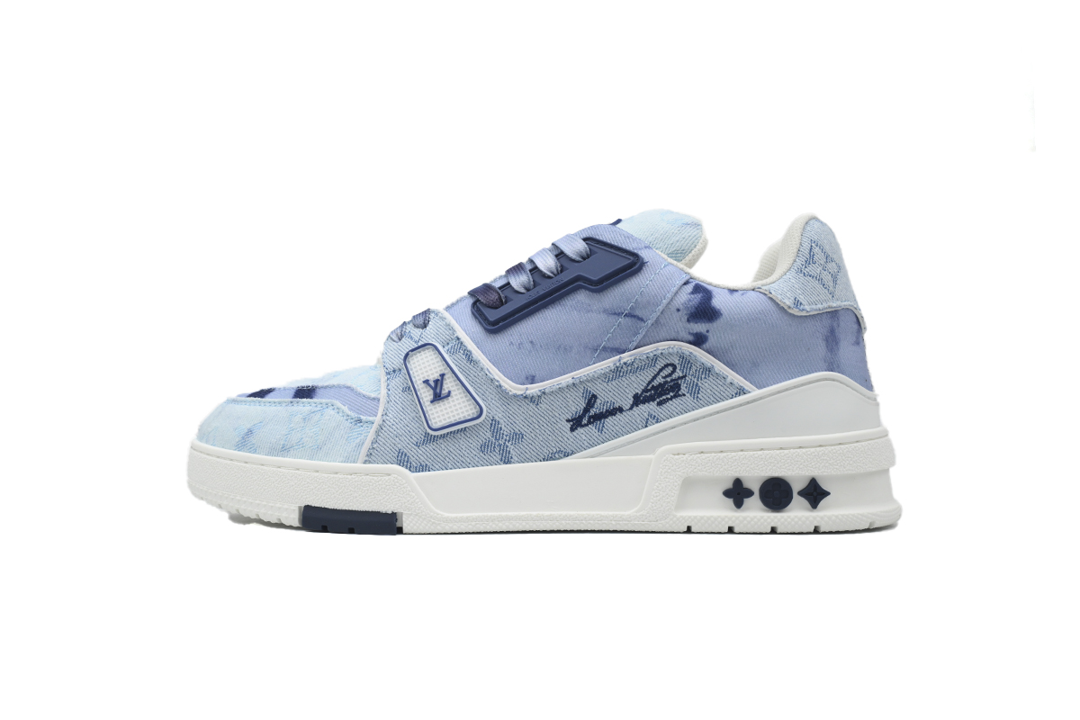 Pkkicks God Batch LOUIS VUITTON Trainer XS Rendering Blue Cloth