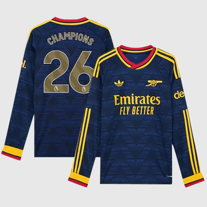 Arsenal Away Champions Man Long Sleeve Jersey 26/27