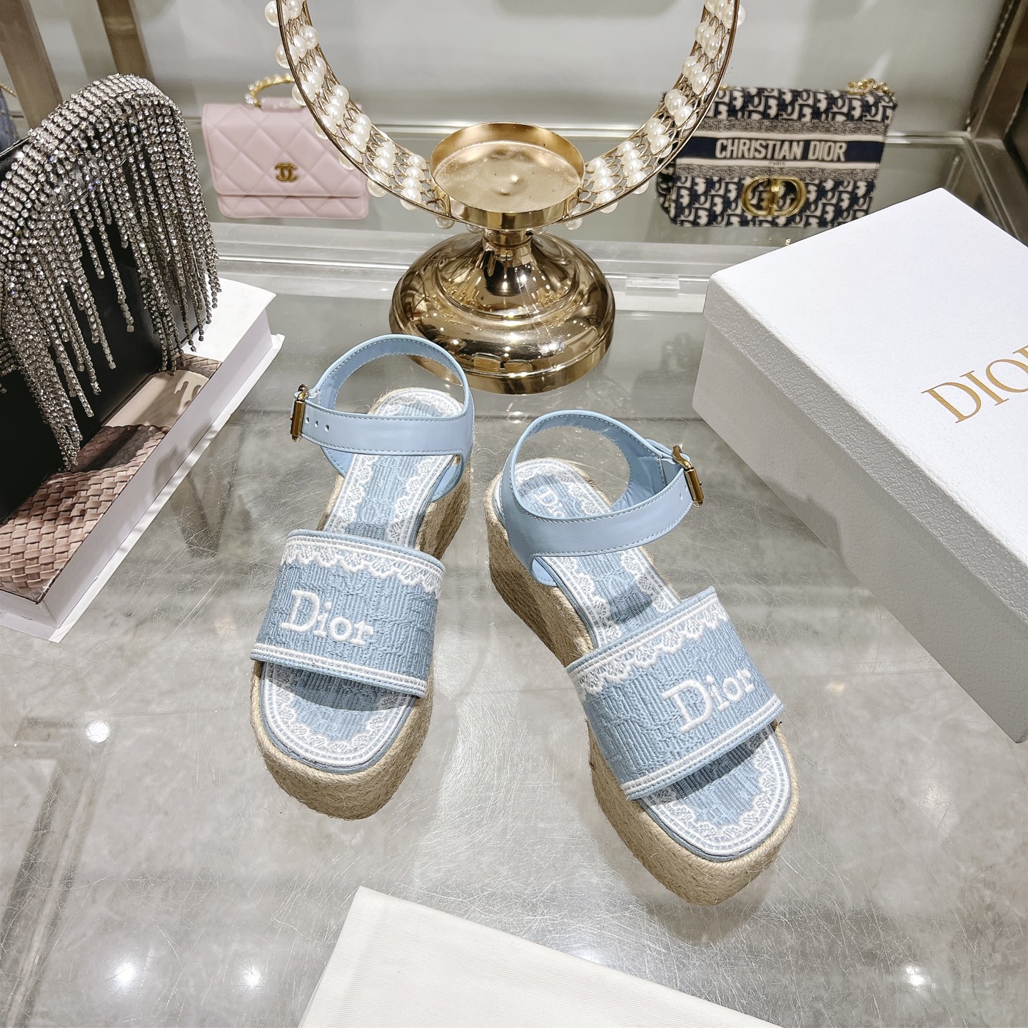 CD New Espadrille wedge sandals