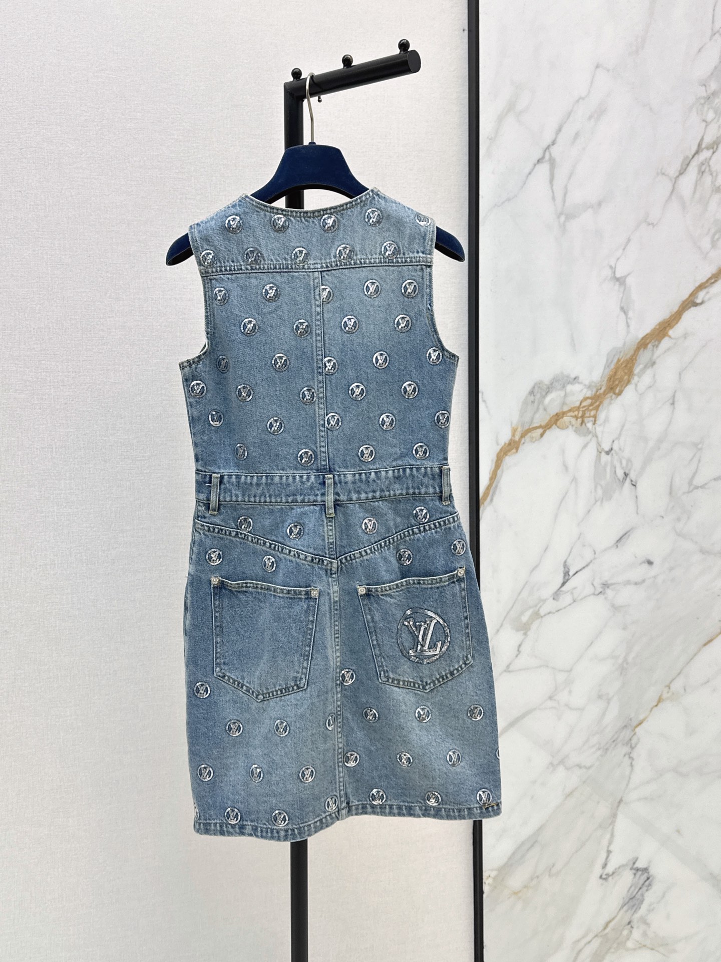 Louis New Sequin denim dress