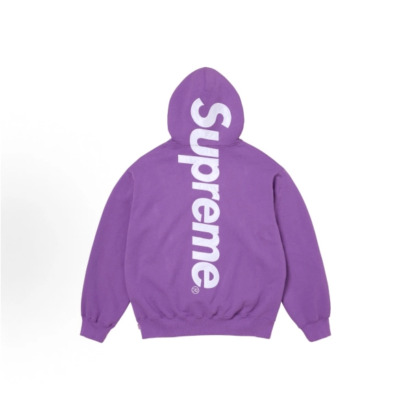 Supreme Satin Appliqué Hoodie Sweatshirt purple
