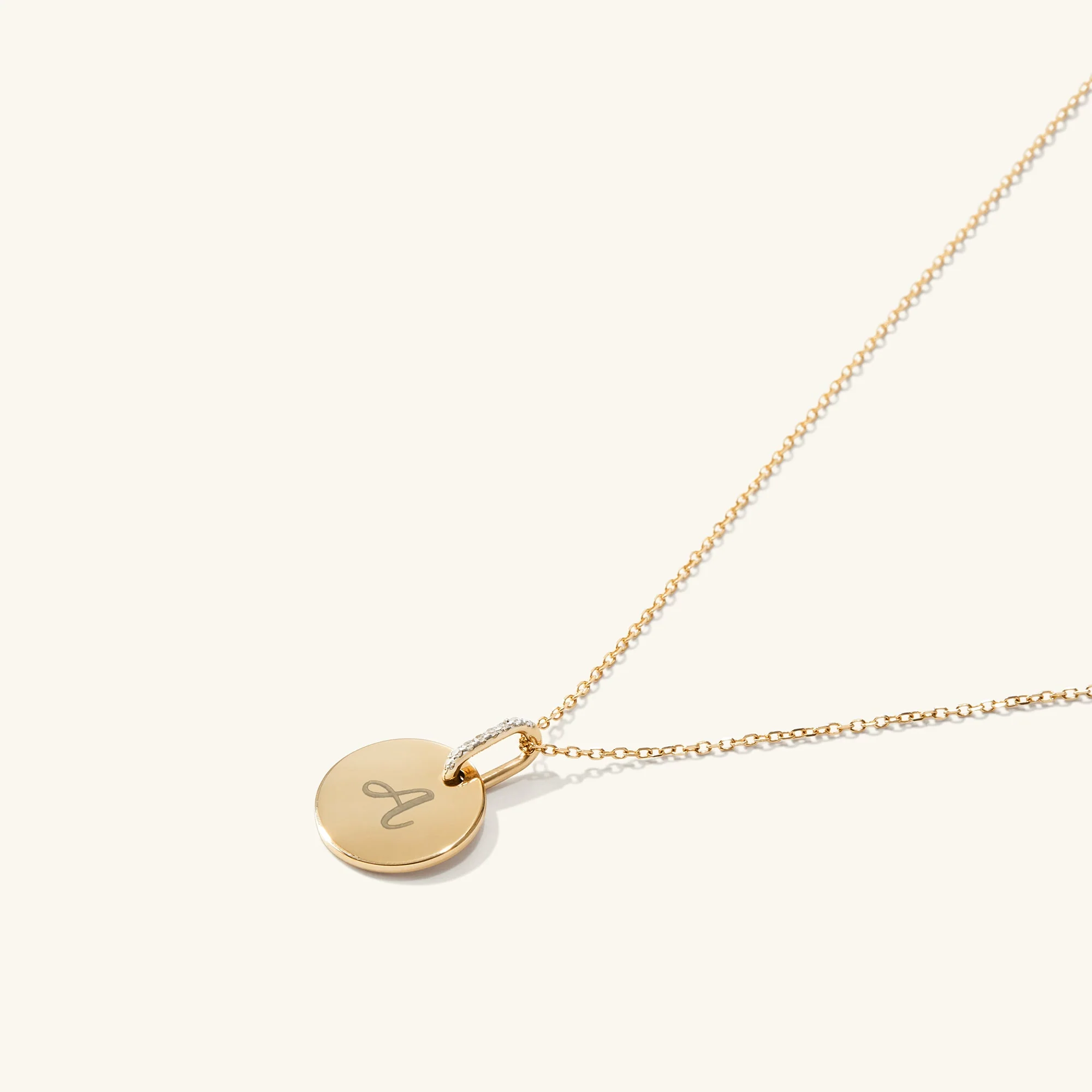 Disc Pavé Diamond Engravable Charm