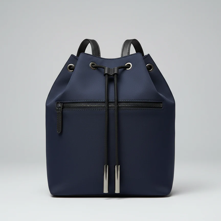 Navy Toggle Drawstring Bag