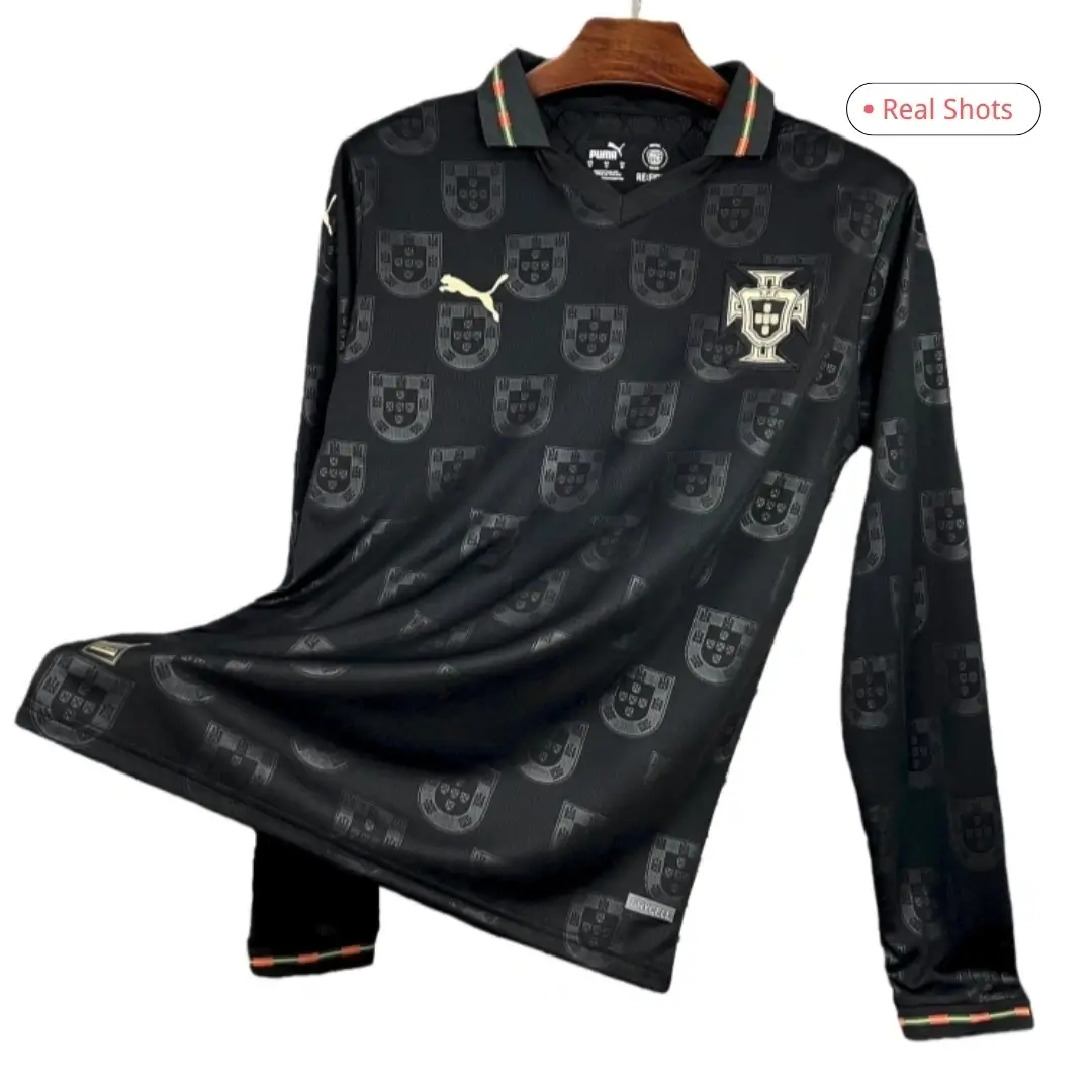 Portugal 2026 Pantera Negra Long Sleeve Football Jersey