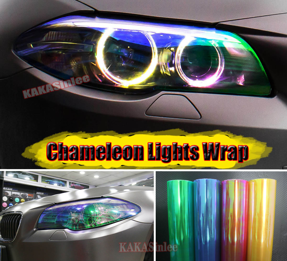 4 Colors - Chameleon Headlight Taillight Tint Wrap Film