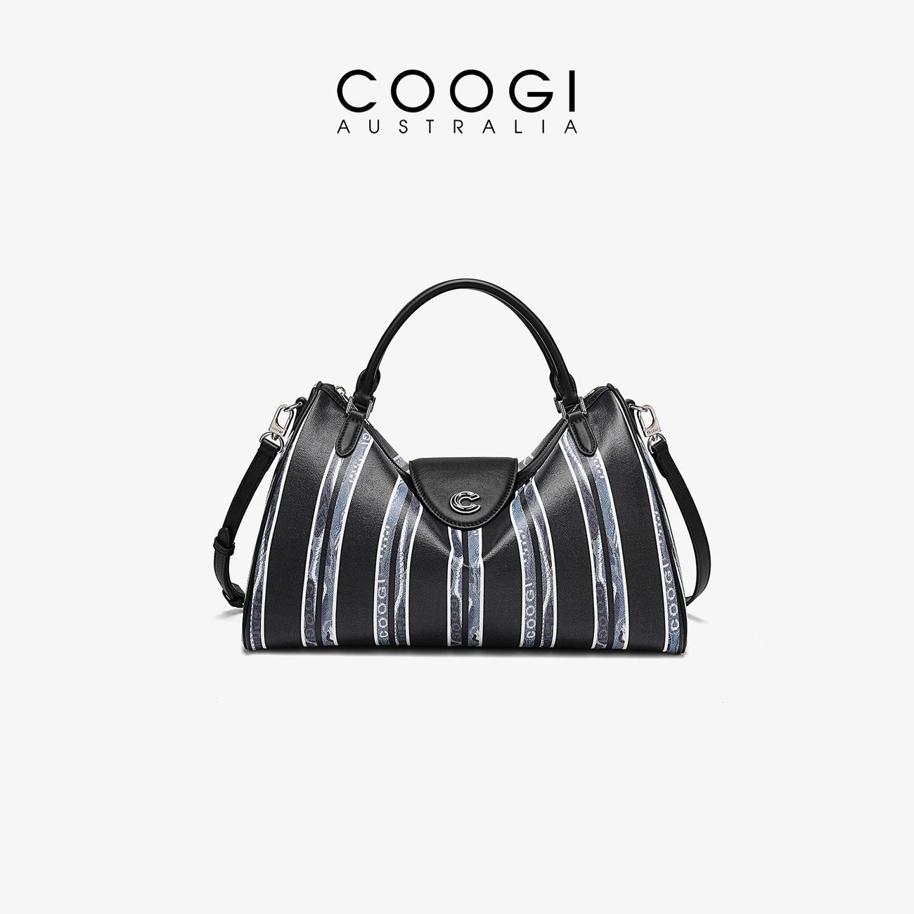 [COOGI] handbag 2026 new first layer cowhide large capacity bag balsam pear pattern women's messenger bag boys day gift