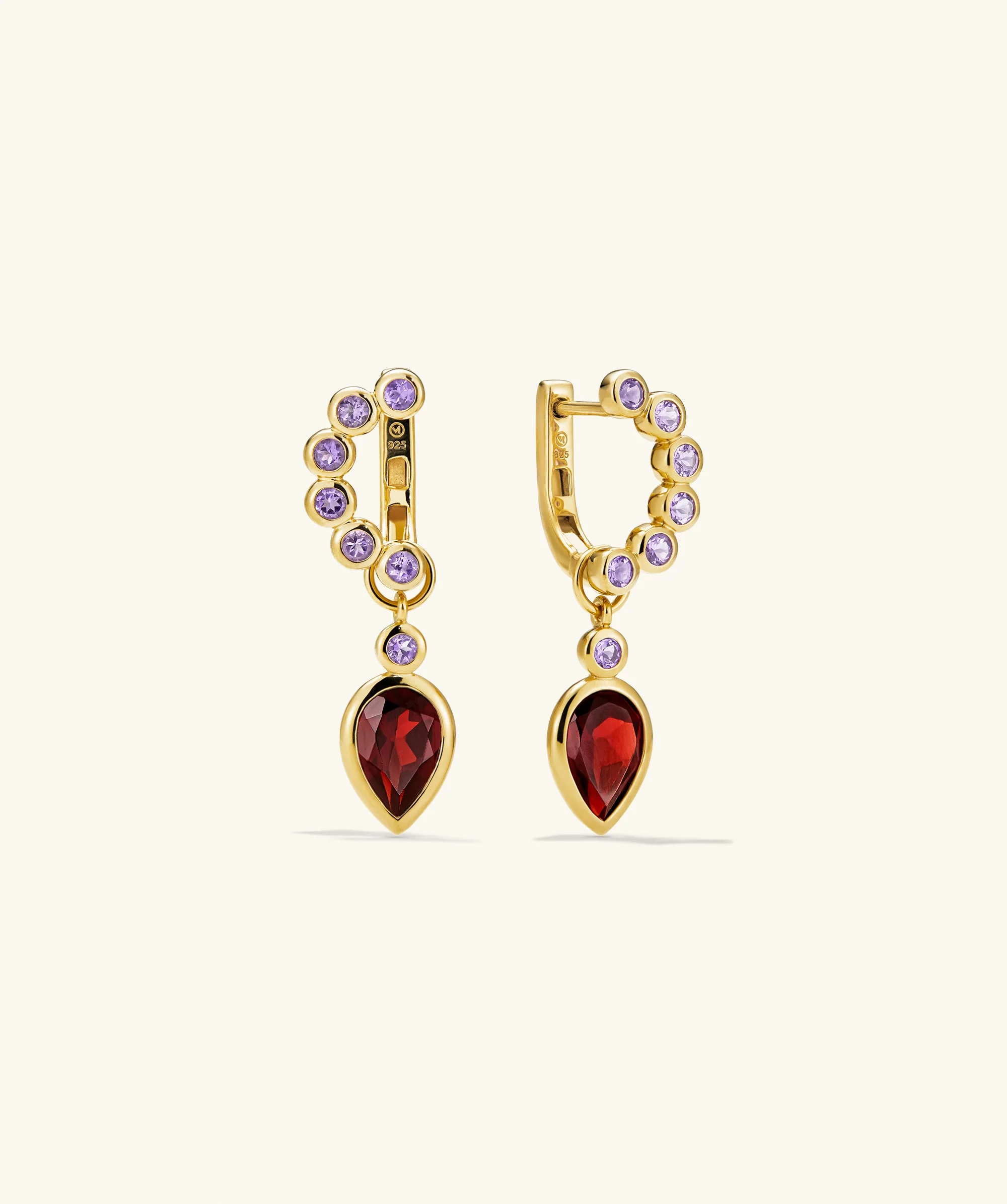 Remy Gemstone Charm Hoops