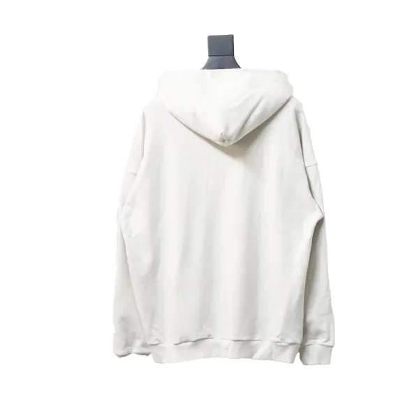 Balenciaga Clothes Hoodie With Double Arm Logo On Chest White