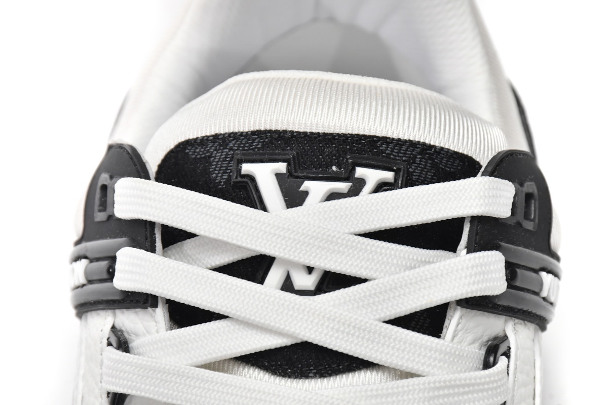 Pkkicks God Batch LOUIS VUITTON Trainer Black And White Cloth Cover VL1202