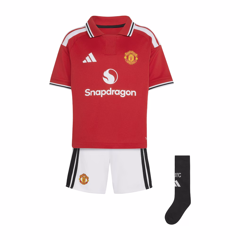 Kids Manchester United Home Jersey Full Kit 25-26