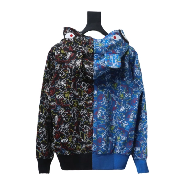 BAPE X MEDICOM TOY Co-branded Duplex Camouflage Hooded Hoodie