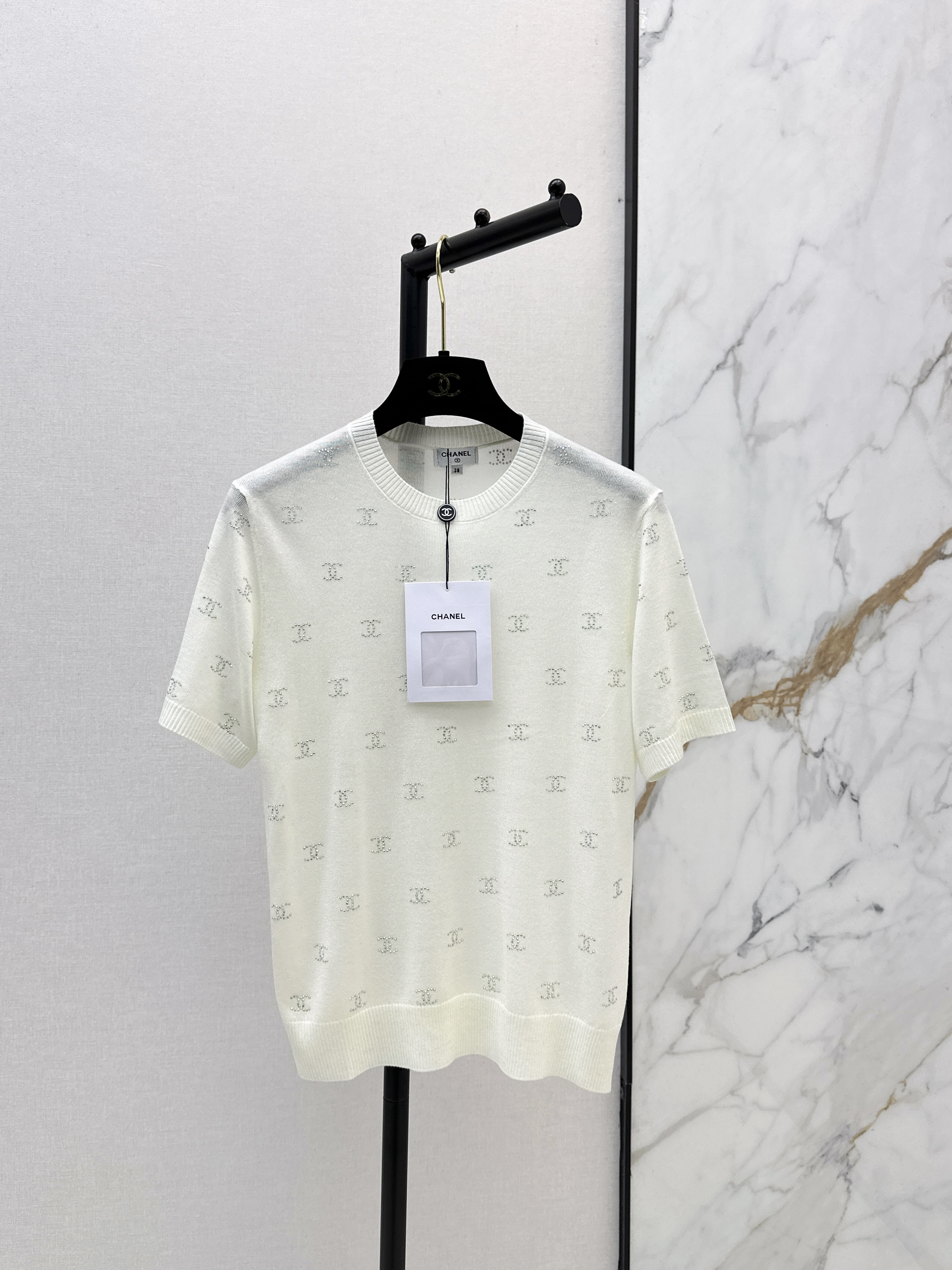Chan New rhinestone knitwear
