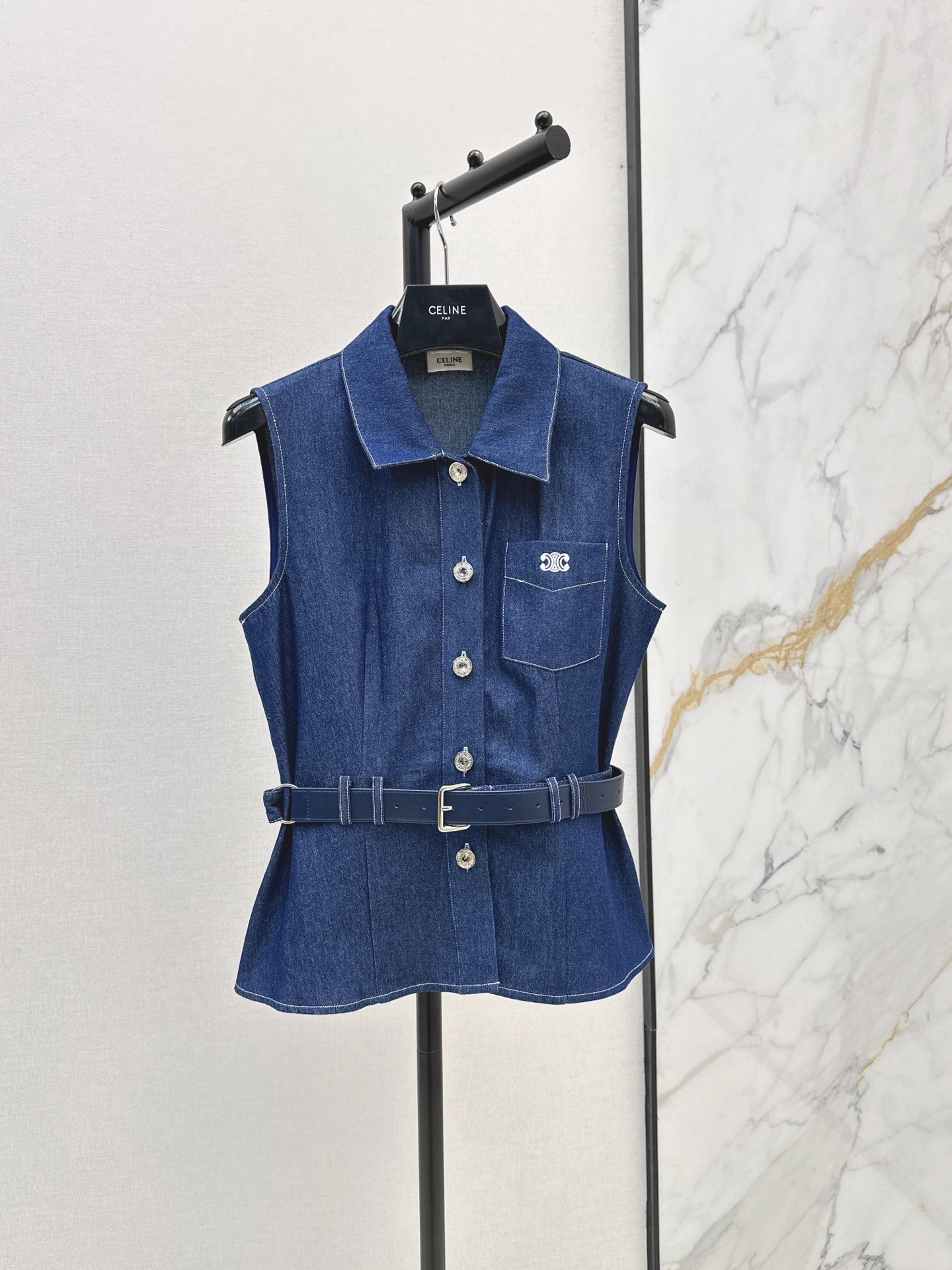 Celi New Embroidered Belt Denim Jacket
