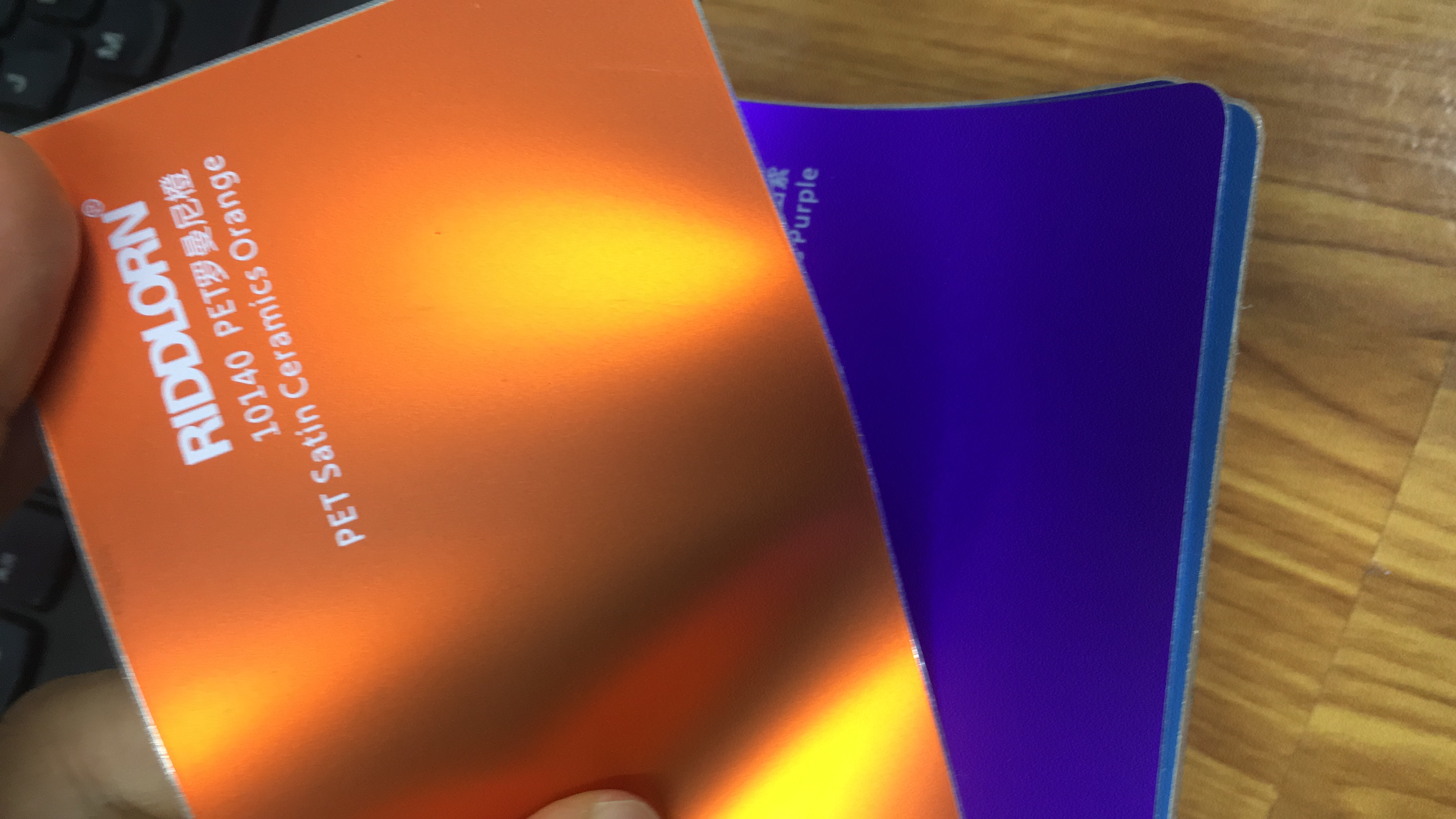 10ft satin chrome orange + 20ft satin chrome rose red