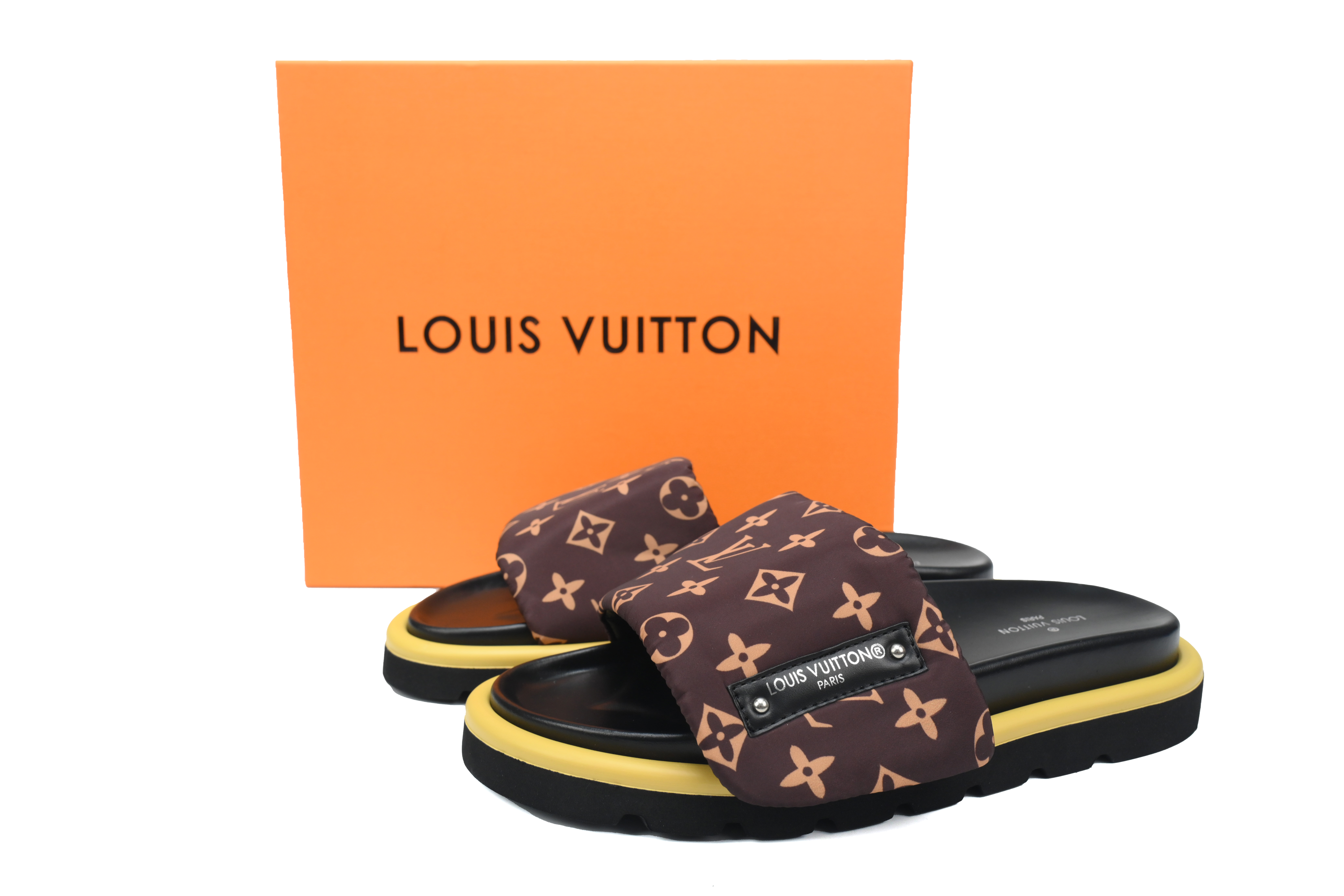 Pkkicks God Batch LOUIS VUITTON Pool Pillow Comfort Brown Black Label