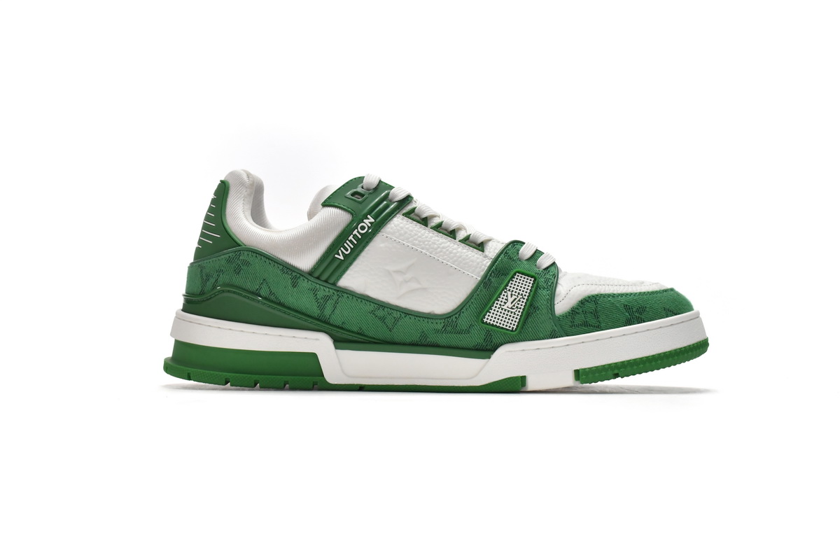 Pkkicks God Batch LOUIS VUITTON Trainer Green Cloth Surface VL1201