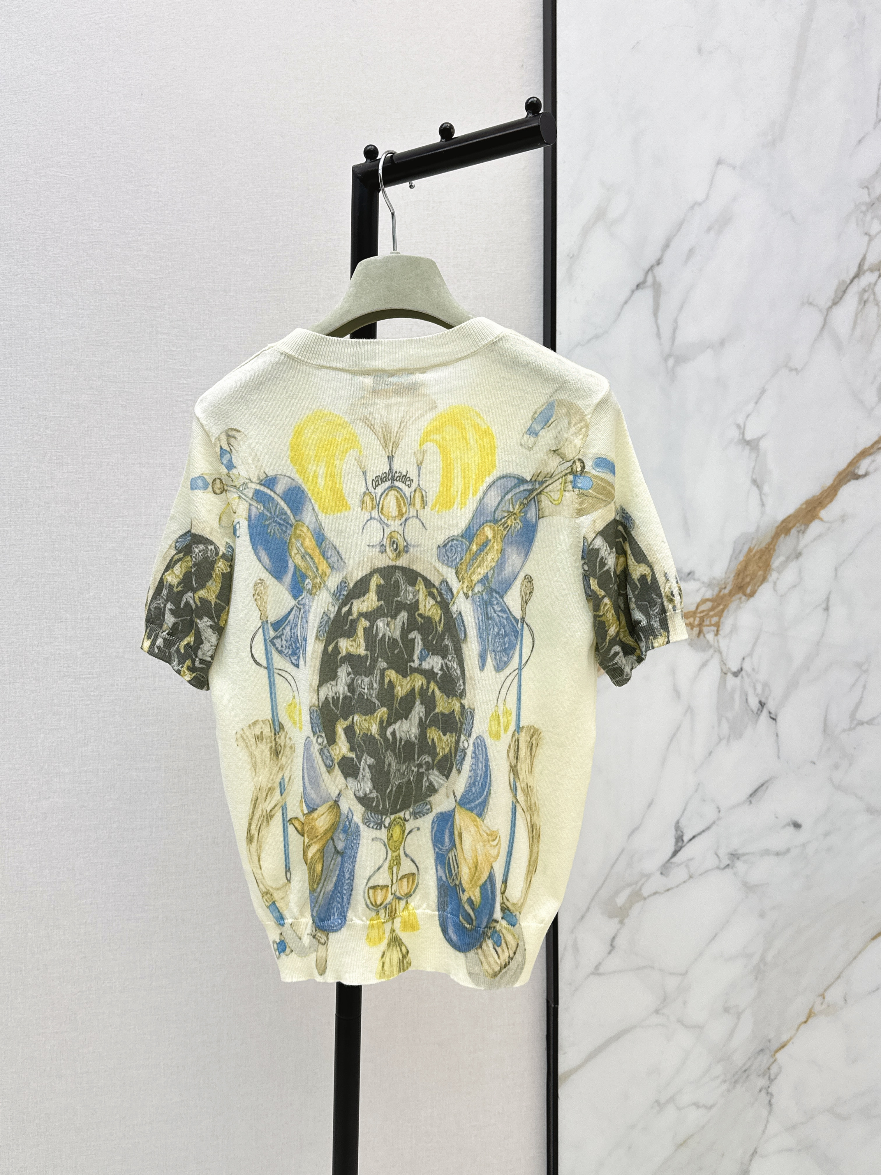 Herm New Printed Knit Short-Sleeve Top