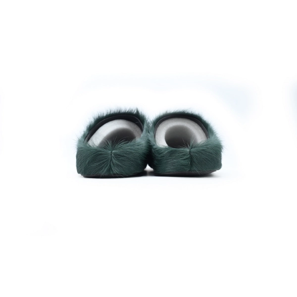 Marni Long-hair Calfskin Fussbett Sabot Deep Green SBMR000600P412200V78