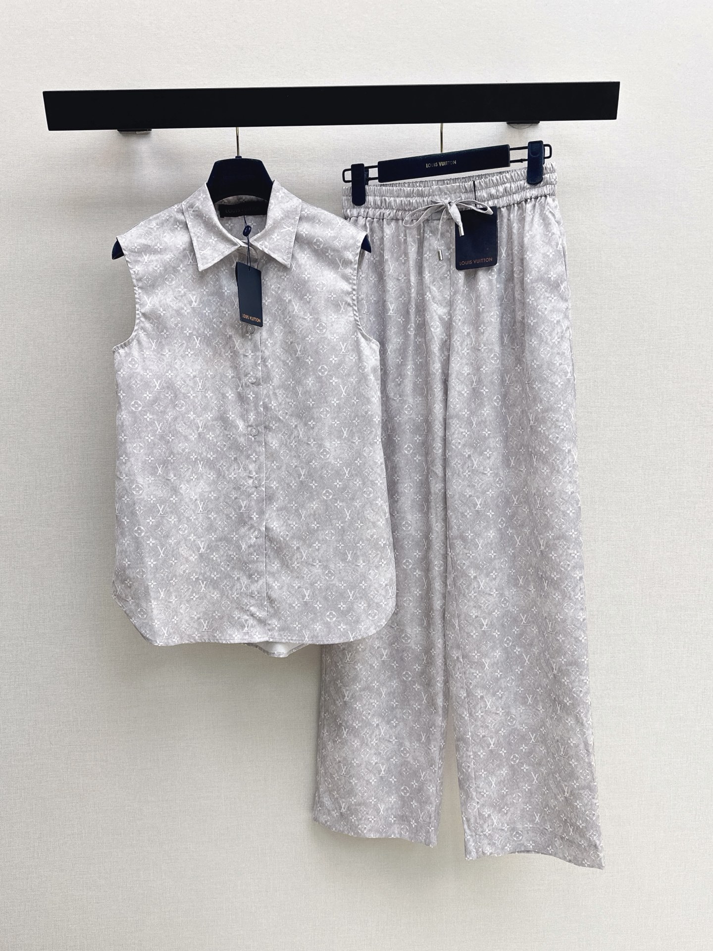 Louis New Sleeveless Shirt+Wide-Leg Pants Set
