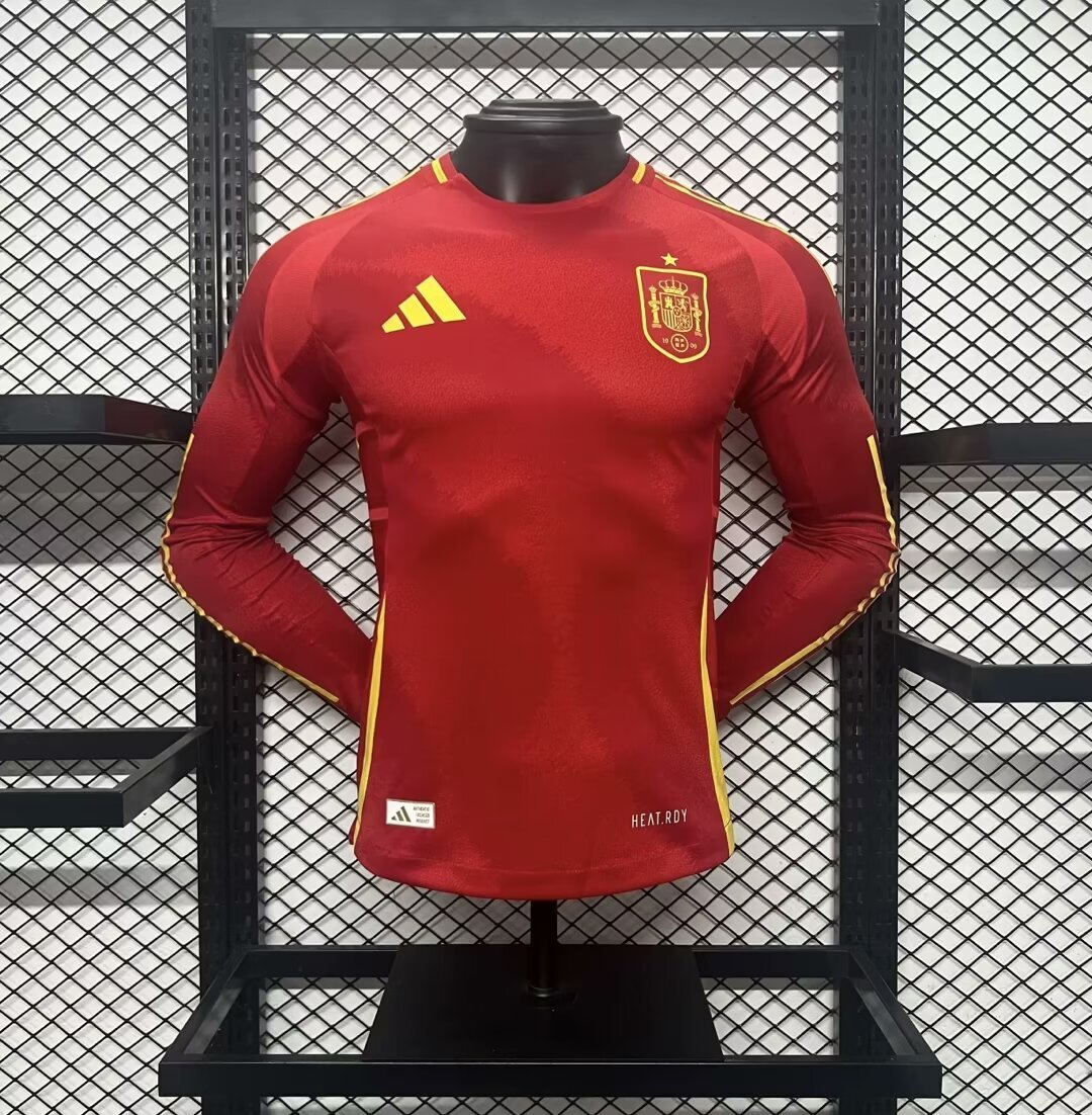 Spain 2024-25 Euro Home Long Sleeves Jersey – Player Version