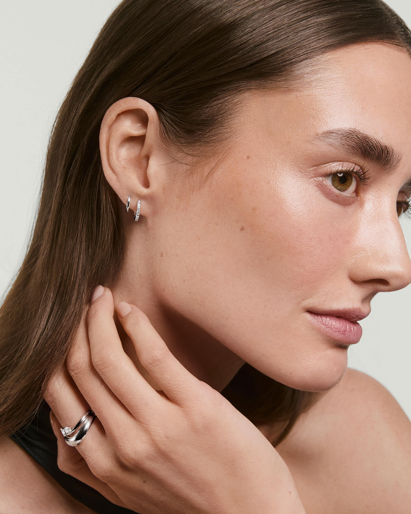 Pavé Lab Grown Sapphire Huggie Hoops